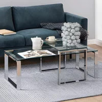 Click to view product details and reviews for Katrine Coffee Table Clear Glass Set Of 2. Click to view product details and reviews for Katrine Coffee Table Clear Glass Set Of 2.