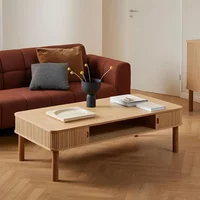 View Langley coffee table - 2 door - fluted - oak View Langley coffee table - 2 door - fluted - oak
