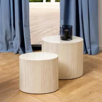 View Mice coffee table - set of 2 - travertine effect oval View Mice coffee table - set of 2 - travertine effect oval