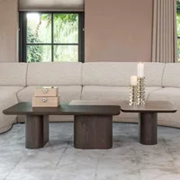 View Nando coffee table - set of 2 - brown - ceramic and oak View Nando coffee table - set of 2 - brown - ceramic and oak