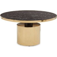 View Oria coffee table - black marble effect round with gold base View Oria coffee table - black marble effect round with gold base