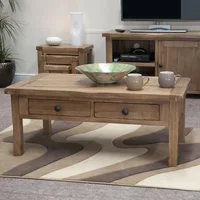 View Rustic oak coffee table - 2 drawer - rutland - oak View Rustic oak coffee table - 2 drawer - rutland - oak