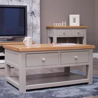 View Diamond painted coffee table - 2 drawer View Diamond painted coffee table - 2 drawer