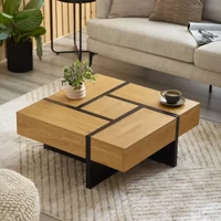 View Tahoe coffee table - 4 drawer - square - light oak View Tahoe coffee table - 4 drawer - square - light oak