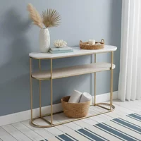 View Clearance - buxton console table - oval - white marble and gold - fss16561 View Clearance - buxton console table - oval - white marble and gold - fss16561