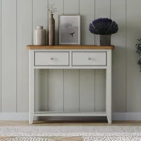 Click to view product details and reviews for Arden Grey Painted 2 Drawer Console Table. Click to view product details and reviews for Arden Grey Painted 2 Drawer Console Table.