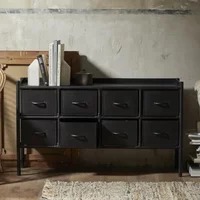 View Portland console table - 8 drawer - black View Portland console table - 8 drawer - black