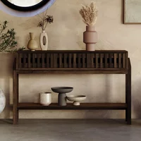 Click to view product details and reviews for Abigail Ahern Batten Console Table 3 Drawer Zebrano Veneer. Click to view product details and reviews for Abigail Ahern Batten Console Table 3 Drawer Zebrano Veneer.
