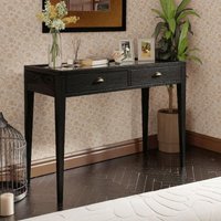 View Elmhurst console table - 2 drawer - black - elm wood View Elmhurst console table - 2 drawer - black - elm wood