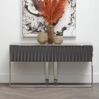 View Genoa console table - fluted - grey View Genoa console table - fluted - grey