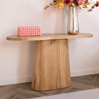 View Riva oak abstaract console table View Riva oak abstaract console table