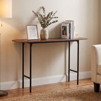 View Neo console table - natural and black - rubberwood and metal View Neo console table - natural and black - rubberwood and metal