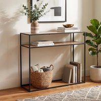 View Zigzag console table - natural and black - wood and metal View Zigzag console table - natural and black - wood and metal