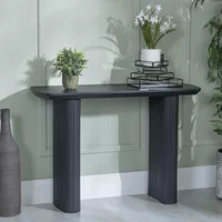 View Bern pedestal console table - black - fluted View Bern pedestal console table - black - fluted