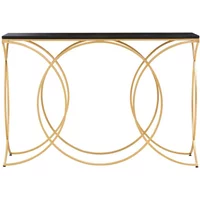 View Kia console table - black marble with gold metal View Kia console table - black marble with gold metal