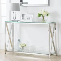 Click to view product details and reviews for Miami Console Table 120cm Glass And Chrome. Click to view product details and reviews for Miami Console Table 120cm Glass And Chrome.