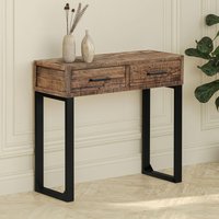 View Preston console table - 2 drawer - industrial - rustic View Preston console table - 2 drawer - industrial - rustic