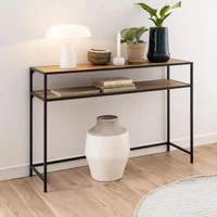 View Seaford console table - oak and black metal View Seaford console table - oak and black metal