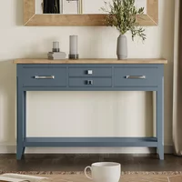 View Signature blue console table - 4 drawer View Signature blue console table - 4 drawer