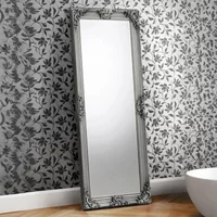 View Rococo leaner mirror - rectangular - pewter View Rococo leaner mirror - rectangular - pewter