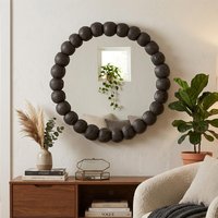 View Balls wall mirror - round - black - wood - 80cm x 7cm View Balls wall mirror - round - black - wood - 80cm x 7cm