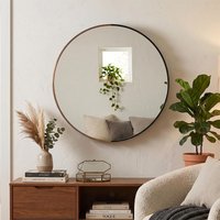 View Wall mirror - round - black - wood and metal - 90cm x 2.75cm View Wall mirror - round - black - wood and metal - 90cm x 2.75cm