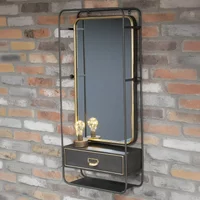 Click to view product details and reviews for Wall Unit Black Metal And Gold 1 Drawer With Mirror. Click to view product details and reviews for Wall Unit Black Metal And Gold 1 Drawer With Mirror.