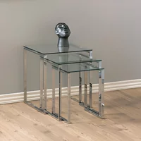 Click to view product details and reviews for Katrine Nest Of Tables Clear Glass Set Of 3. Click to view product details and reviews for Katrine Nest Of Tables Clear Glass Set Of 3.