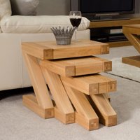 View Z designer nest of tables - set of 3 - oak View Z designer nest of tables - set of 3 - oak