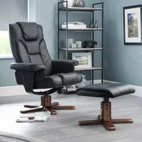 Click to view product details and reviews for Malmo Black Faux Leather Recliner Chair With Footstool. Click to view product details and reviews for Malmo Black Faux Leather Recliner Chair With Footstool.