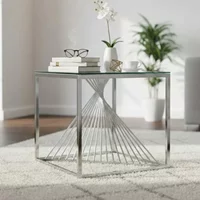Click to view product details and reviews for Calabria End Table Glass And Silver. Click to view product details and reviews for Calabria End Table Glass And Silver.
