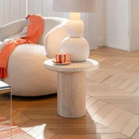 View Side table - round - small - off white - marble View Side table - round - small - off white - marble