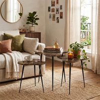 View Bee nest of tables - 3 tier - brown and black - marble and metal View Bee nest of tables - 3 tier - brown and black - marble and metal