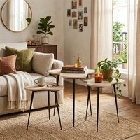 View Bee nest of tables - 3 tier - white and black - marble and metal View Bee nest of tables - 3 tier - white and black - marble and metal