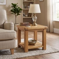 View Dorchester lamp table - square - rustic oak View Dorchester lamp table - square - rustic oak