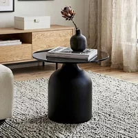 View Brix isa side table - round - small - black - glass and metal View Brix isa side table - round - small - black - glass and metal