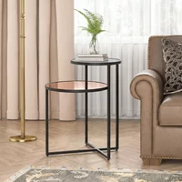 View Cercle side table - 2 tier - round - smoked mirror View Cercle side table - 2 tier - round - smoked mirror