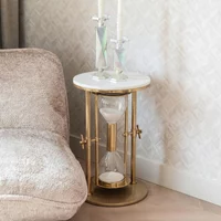 View Tempus gold and white marble top round side table View Tempus gold and white marble top round side table