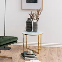 Click to view product details and reviews for Alisma Side Table Round White Marble Effect And Gold With Shelf. Click to view product details and reviews for Alisma Side Table Round White Marble Effect And Gold With Shelf.