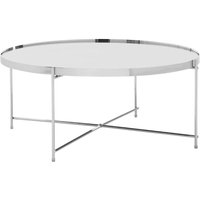 View Allure extra large side table - round - clear mirrored - chrome legs View Allure extra large side table - round - clear mirrored - chrome legs