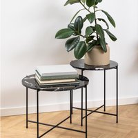 View Avila side table - small - round - black marble View Avila side table - small - round - black marble