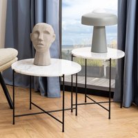 View Avila side table - round - white marble View Avila side table - round - white marble