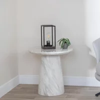 View Carrera side table - round - white marble View Carrera side table - round - white marble