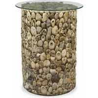View Driftwood lamp table - tall - round - glass top View Driftwood lamp table - tall - round - glass top