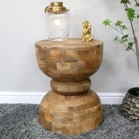 View Side table - mango wood - round - small View Side table - mango wood - round - small