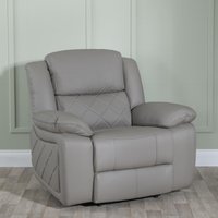 View Bentley recliner armchair - light grey leather View Bentley recliner armchair - light grey leather