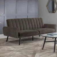 Click to view product details and reviews for Afina Grey Velvet Fabric Sofa Bed. Click to view product details and reviews for Afina Grey Velvet Fabric Sofa Bed.