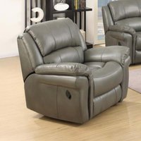 View Farnham recliner armchair - grey leather View Farnham recliner armchair - grey leather