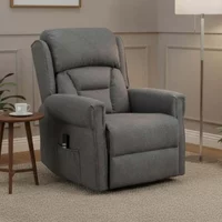 View Sandringham lift and tilt electric recliner armchair - grey fabric View Sandringham lift and tilt electric recliner armchair - grey fabric