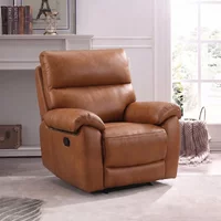 View Rocco armchair - recliner - tan leather View Rocco armchair - recliner - tan leather